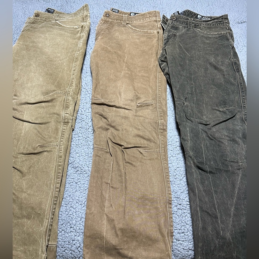 Kuhl brand jeans patina dye